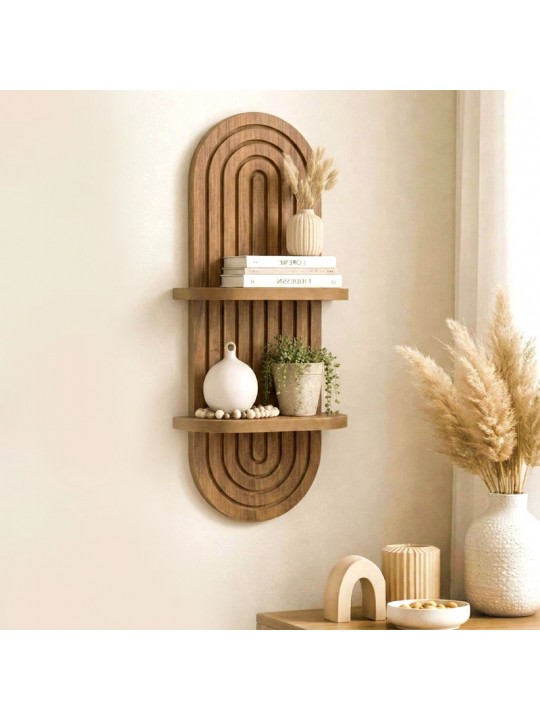 Ραφιέρα τοίχου Artwill Megapap Mdf χρώμα oak 26x13x70εκ.