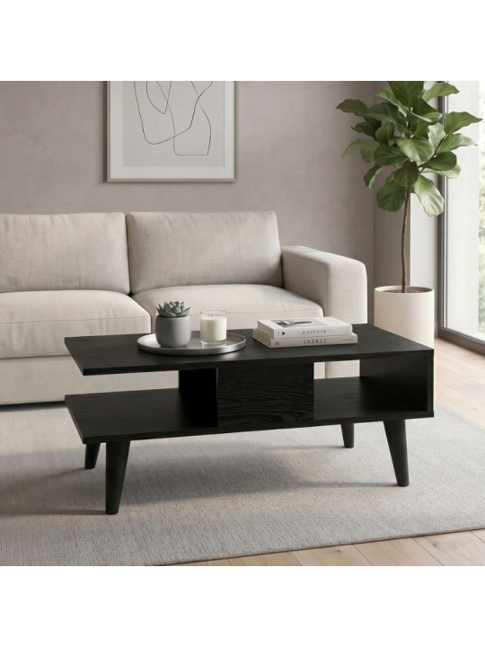 Τραπεζάκι σαλονιού Andros Megapap χρώμα sencron black 90x54x39,6εκ.