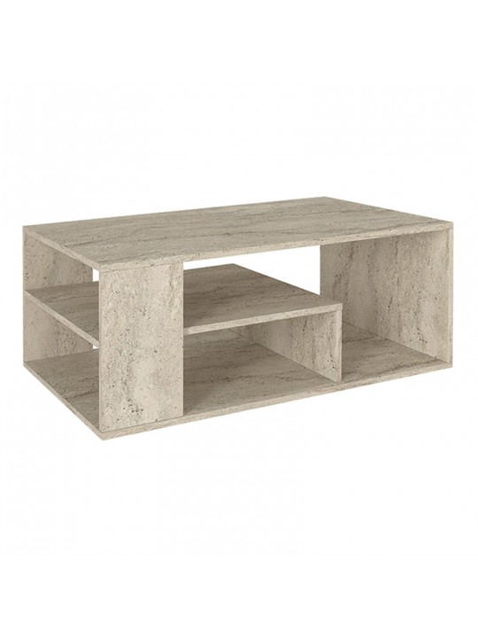 Τραπεζάκι σαλονιού Abdera Megapap χρώμα travertine 110x60x42εκ.