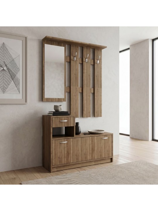 Έπιπλο εισόδου Raynold Megapap χρώμα καρυδί 100x30x180εκ.