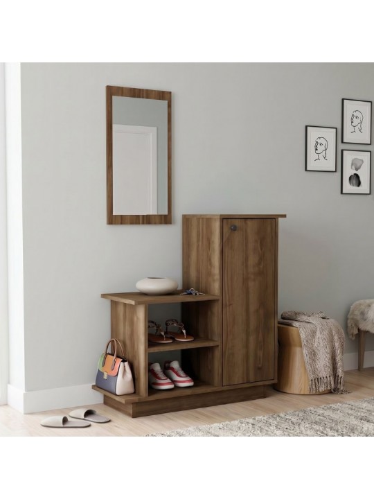 Έπιπλο εισόδου Cute Megapap χρώμα καρυδί 90x35x95εκ.