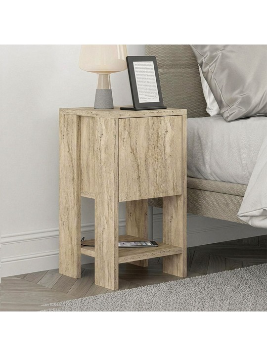 Κομοδίνο Ema Megapap χρώμα travertine 30x30x55εκ.