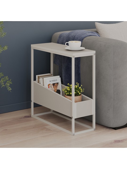 Τραπεζάκι βοηθητικό Lido Megapap χρώμα sandstone 60x22x62εκ.