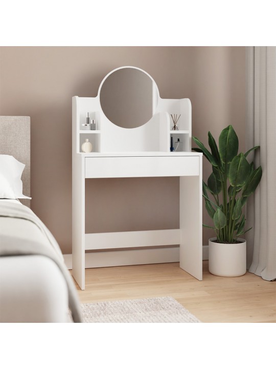 Τουαλέτα με καθρέπτη Idis Megapap χρώμα λευκό 74,8x34,8x135εκ.