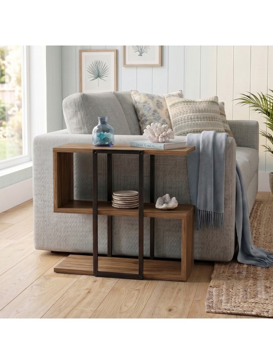 Τραπεζάκι βοηθητικό Homia Megapap χρώμα καρυδί Ud 56x25x56,5εκ.