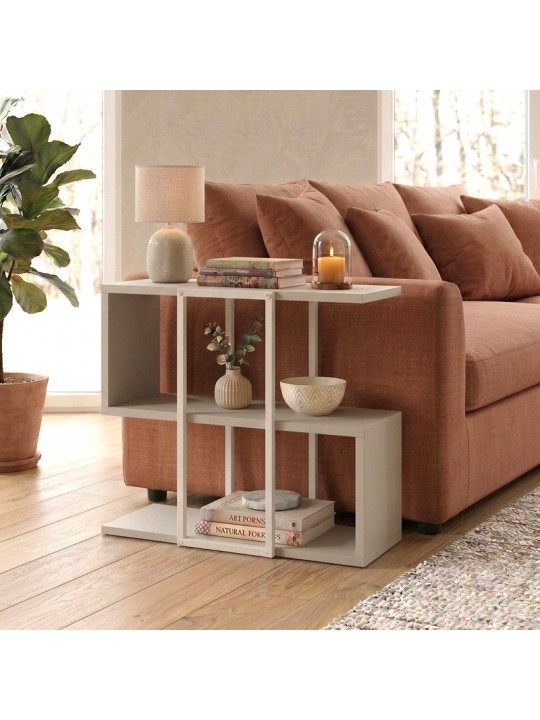 Τραπεζάκι βοηθητικό Homia Megapap χρώμα sandstone 56x25x56,5εκ.