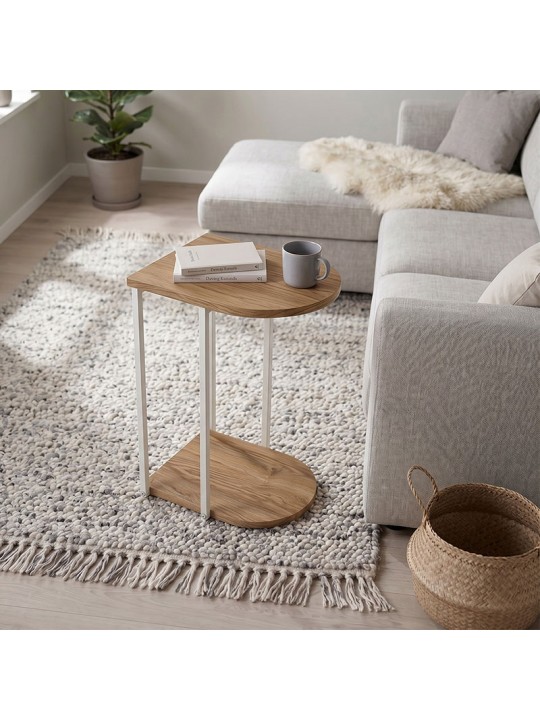 Τραπεζάκι βοηθητικό Roya Megapap χρώμα καρυδί Ud 41,5x32x56εκ.
