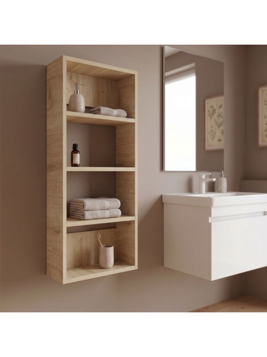 Ραφιέρα τοίχου Rafina Megapap χρώμα sapphire oak 40x15x90εκ.