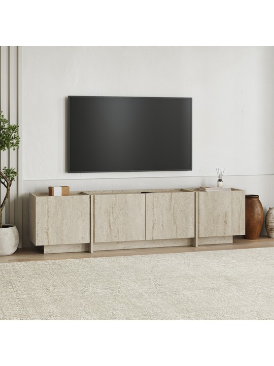 Έπιπλο τηλεόρασης Lowen Megapap χρώμα travertine 180x35x46,2εκ.