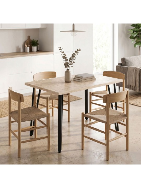 Τραπέζι Xana Megapap χρώμα travertine 120x70x77,5εκ.