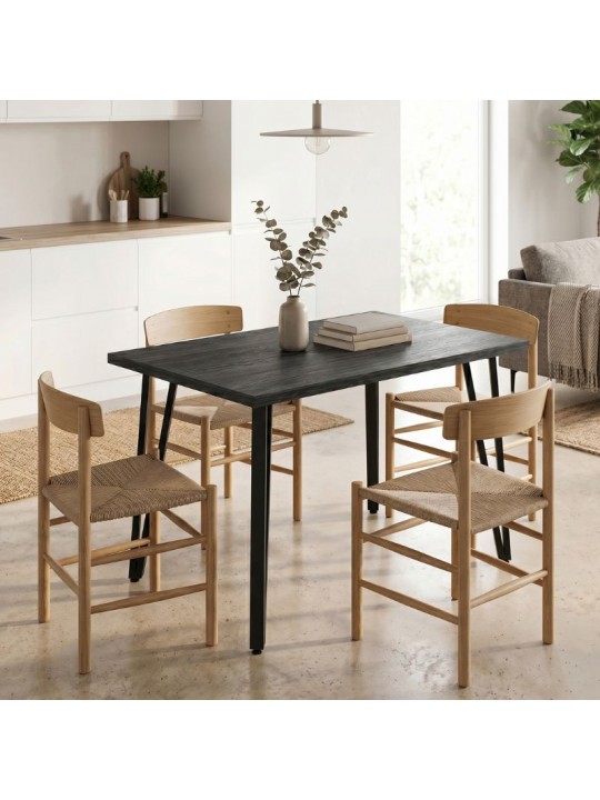 Τραπέζι Xana Megapap χρώμα black wood 120x70x77,5εκ.