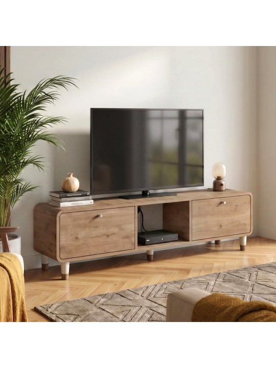 Έπιπλο τηλεόρασης Doro Megapap χρώμα sepet oak 150x34x41εκ.