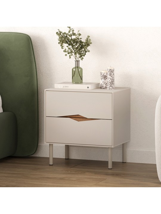 Κομοδίνο Marquise Megapap χρώμα sandstone 50x35x52,3εκ.