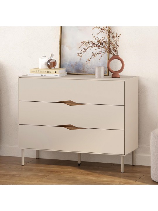 Συρταριέρα Marquise Megapap χρώμα sandstone 98x40x78,5εκ.