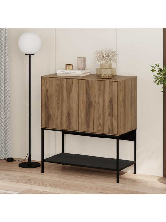 Μπουφές Amira Megapap χρώμα καρυδί Ud - black wood 80x40x90εκ.