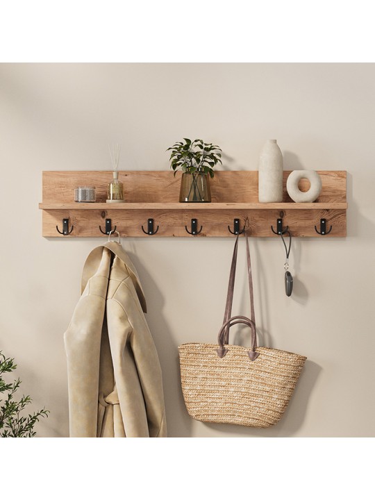 Κρεμάστρα τοίχου Kery Megapap χρώμα pine oak 91x11x20εκ.