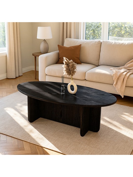 Τραπεζάκι σαλονιού Ravey Megapap χρώμα sencron black 120x60x39,8εκ.