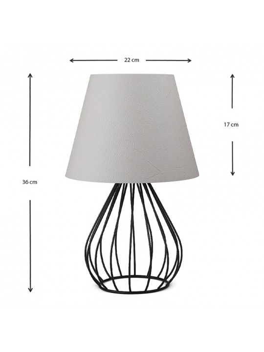 Φωτιστικό επιτραπέζιο Akerlind Megapap ύφασμα Pvc/μέταλλο χρώμα ανοιχτό γκρι/μαύρο 22x17x36εκ. Φωτιστικό επιτραπέζιο Akerlind Megapap ύφασμα Pvc/μέταλλο χρώμα ανοιχτό γκρι/μαύρο 22x17x36εκ.