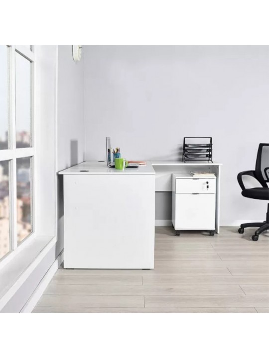 Γραφείο διευθυντικό Rio Megapap γωνιακό αναστρέψιμο χρώμα λευκό 160x144x75εκ. Γραφείο διευθυντικό Rio Megapap γωνιακό αναστρέψιμο χρώμα λευκό 160x144x75εκ.