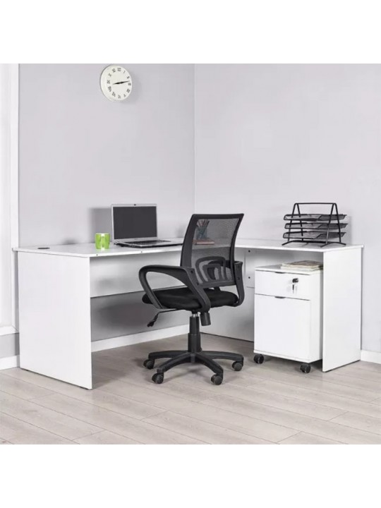 Γραφείο διευθυντικό Rio Megapap γωνιακό αναστρέψιμο χρώμα λευκό 160x144x75εκ. Γραφείο διευθυντικό Rio Megapap γωνιακό αναστρέψιμο χρώμα λευκό 160x144x75εκ.