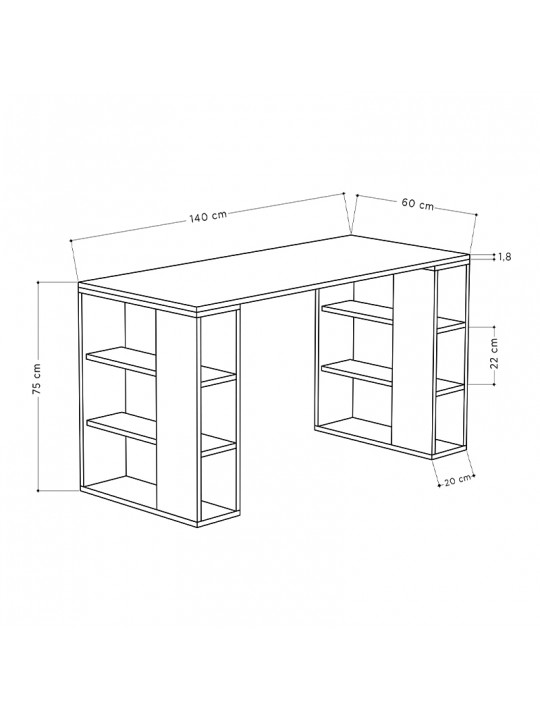 Γραφείο εργασίας Colmar Megapap από μελαμίνη χρώμα λευκό 140x60x75εκ Γραφείο εργασίας Colmar Megapap από μελαμίνη χρώμα λευκό 140x60x75εκ