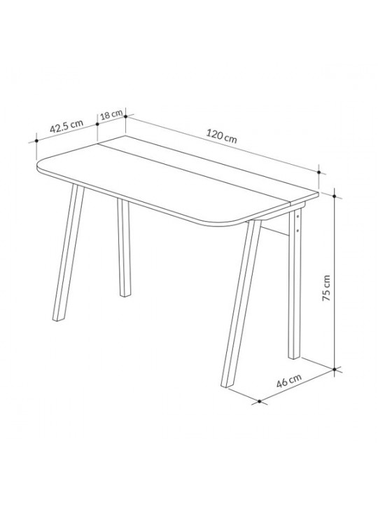 Γραφείο εργασίας Luton Megapap από μελαμίνη χρώμα ανοιχτή μόκα/λευκό 120x60x75εκ. Γραφείο εργασίας Luton Megapap από μελαμίνη χρώμα ανοιχτή μόκα/λευκό 120x60x75εκ.