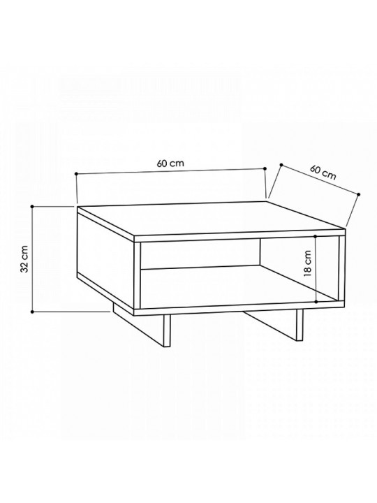 Τραπεζάκι σαλονιού Hola Megapap μελαμίνης χρώμα φυσικό οξιάς - ανθρακί 60x60x32εκ. Τραπεζάκι σαλονιού Hola Megapap μελαμίνης χρώμα φυσικό οξιάς - ανθρακί 60x60x32εκ.