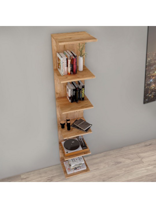 Βιβλιοθήκη - Ραφιέρα τοίχου μελαμίνης Ogden Megapap χρώμα pine oak 34,5x30x180εκ. Βιβλιοθήκη - Ραφιέρα τοίχου μελαμίνης Ogden Megapap χρώμα pine oak 34,5x30x180εκ.