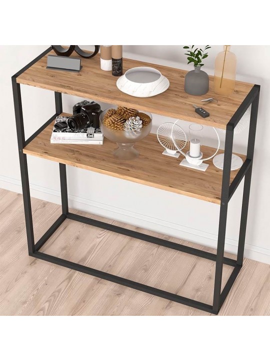 Κονσόλα Castel Megapap μεταλλική - μελαμίνης χρώμα μαύρο - pine oak 90x33,5x90εκ. Κονσόλα Castel Megapap μεταλλική - μελαμίνης χρώμα μαύρο - pine oak 90x33,5x90εκ.