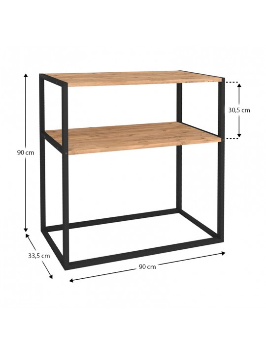 Κονσόλα Castel Megapap μεταλλική - μελαμίνης χρώμα μαύρο - pine oak 90x33,5x90εκ. Κονσόλα Castel Megapap μεταλλική - μελαμίνης χρώμα μαύρο - pine oak 90x33,5x90εκ.