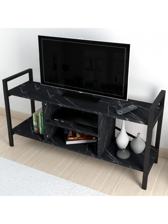 Έπιπλο τηλεόρασης Santana Megapap μεταλλικό - μελαμίνης χρώμα μαύρο εφέ μαρμάρου 120x35x61εκ. Έπιπλο τηλεόρασης Santana Megapap μεταλλικό - μελαμίνης χρώμα μαύρο εφέ μαρμάρου 120x35x61εκ.