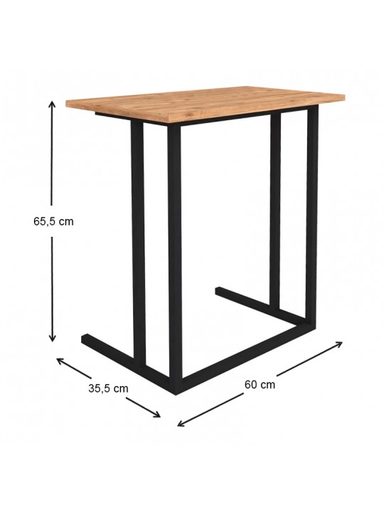 Βοηθητικό τραπεζάκι Jango Megapap μεταλλικό - μελαμίνης χρώμα μαύρο - pine oak 60x35,5x65,5εκ. Βοηθητικό τραπεζάκι Jango Megapap μεταλλικό - μελαμίνης χρώμα μαύρο - pine oak 60x35,5x65,5εκ.