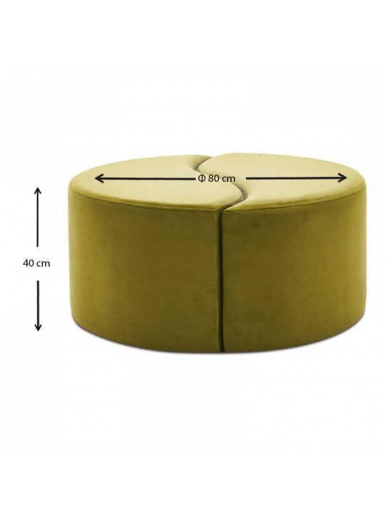 Σκαμπώ Alis Megapap βελούδινο χρώμα πράσινο 80x80x40εκ. Σκαμπώ Alis Megapap βελούδινο χρώμα πράσινο 80x80x40εκ.