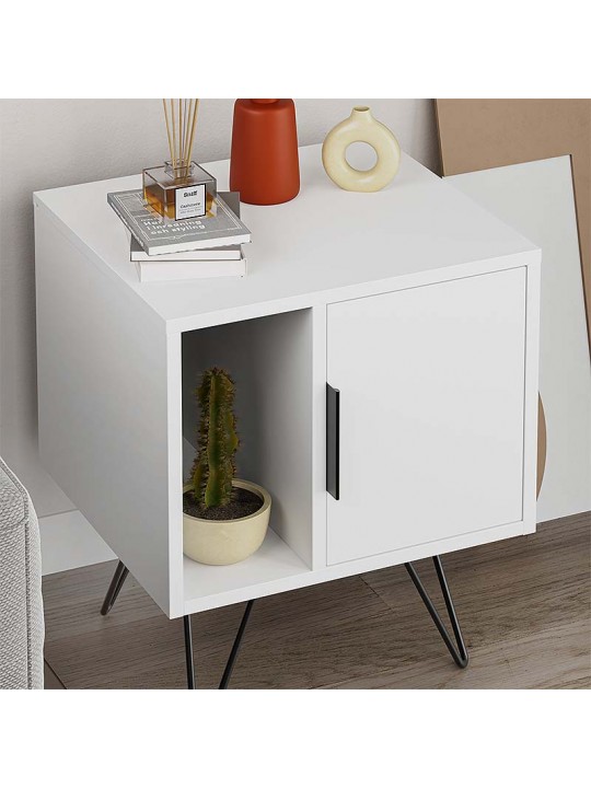 Κομοδίνο μελαμίνης Glynn Megapap χρώμα λευκό 50,2x44,6x58εκ. Κομοδίνο μελαμίνης Glynn Megapap χρώμα λευκό 50,2x44,6x58εκ.