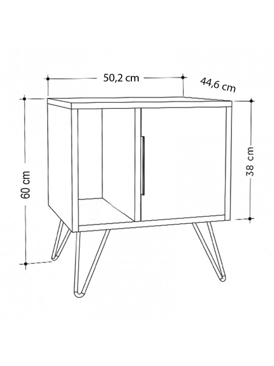 Κομοδίνο μελαμίνης Glynn Megapap χρώμα λευκό 50,2x44,6x58εκ. Κομοδίνο μελαμίνης Glynn Megapap χρώμα λευκό 50,2x44,6x58εκ.