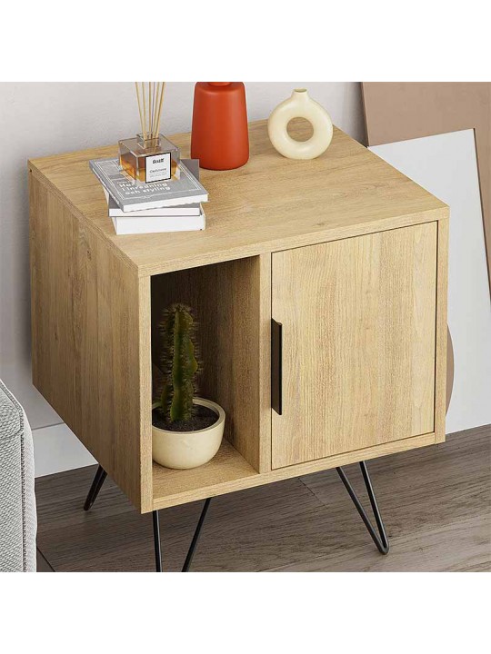 Κομοδίνο μελαμίνης Glynn Megapap χρώμα φυσικό οξιάς 50,2x44,6x58εκ. Κομοδίνο μελαμίνης Glynn Megapap χρώμα φυσικό οξιάς 50,2x44,6x58εκ.