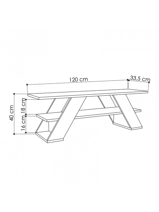 Έπιπλο τηλεόρασης Farfalla Megapap από μελαμίνη χρώμα ανθρακί 120x33,5x40εκ. Έπιπλο τηλεόρασης Farfalla Megapap από μελαμίνη χρώμα ανθρακί 120x33,5x40εκ.