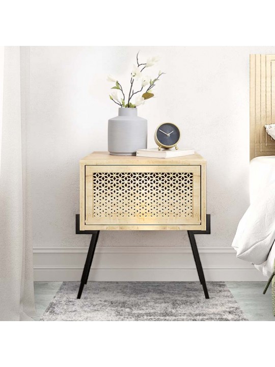 Κομοδίνο μελαμίνης Naive Megapap χρώμα φυσικό οξιάς 48x34x51εκ. Κομοδίνο μελαμίνης Naive Megapap χρώμα φυσικό οξιάς 48x34x51εκ.