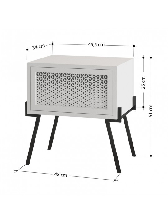 Κομοδίνο μελαμίνης Naive Megapap χρώμα φυσικό οξιάς 48x34x51εκ. Κομοδίνο μελαμίνης Naive Megapap χρώμα φυσικό οξιάς 48x34x51εκ.