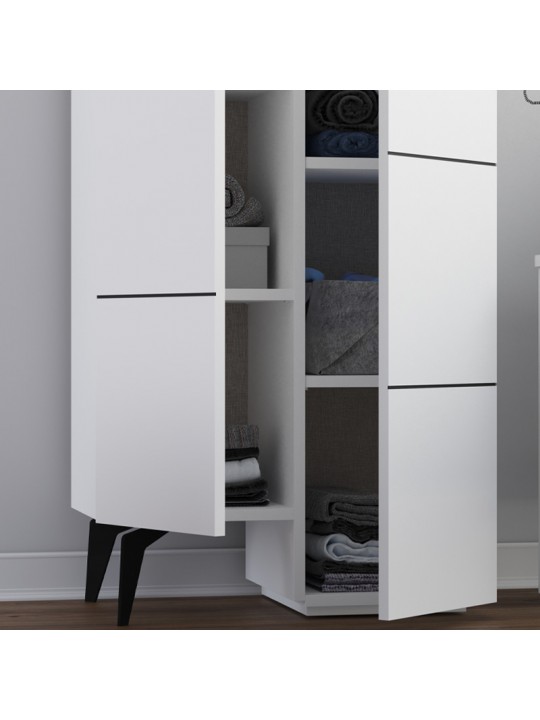 Ντουλάπι κουζίνας/μπάνιου - Παπουτσοθήκη Stair Megapap μελαμίνης χρώμα λευκό 62,2x37,4x156εκ. Ντουλάπι κουζίνας/μπάνιου - Παπουτσοθήκη Stair Megapap μελαμίνης χρώμα λευκό 62,2x37,4x156εκ.