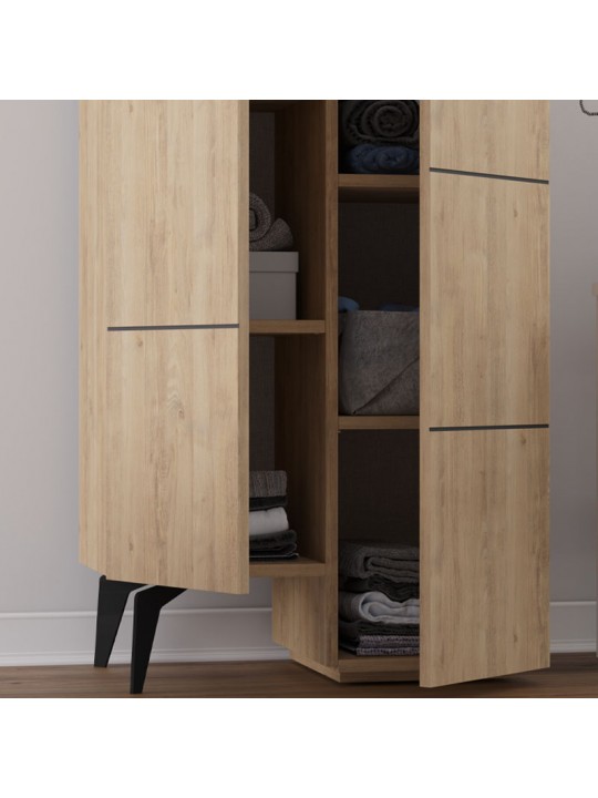 Ντουλάπι κουζίνας/μπάνιου - Παπουτσοθήκη Stair Megapap μελαμίνης χρώμα φυσικό οξιάς 62,2x37,4x156εκ. Ντουλάπι κουζίνας/μπάνιου - Παπουτσοθήκη Stair Megapap μελαμίνης χρώμα φυσικό οξιάς 62,2x37,4x156εκ.