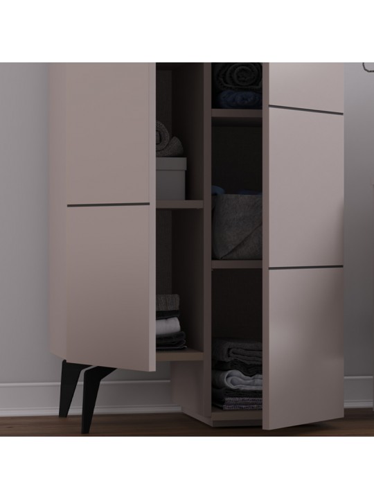 Ντουλάπι κουζίνας/μπάνιου - Παπουτσοθήκη Stair Megapap μελαμίνης χρώμα ανοιχτή μόκα 62,2x37,4x156εκ. Ντουλάπι κουζίνας/μπάνιου - Παπουτσοθήκη Stair Megapap μελαμίνης χρώμα ανοιχτή μόκα 62,2x37,4x156εκ.