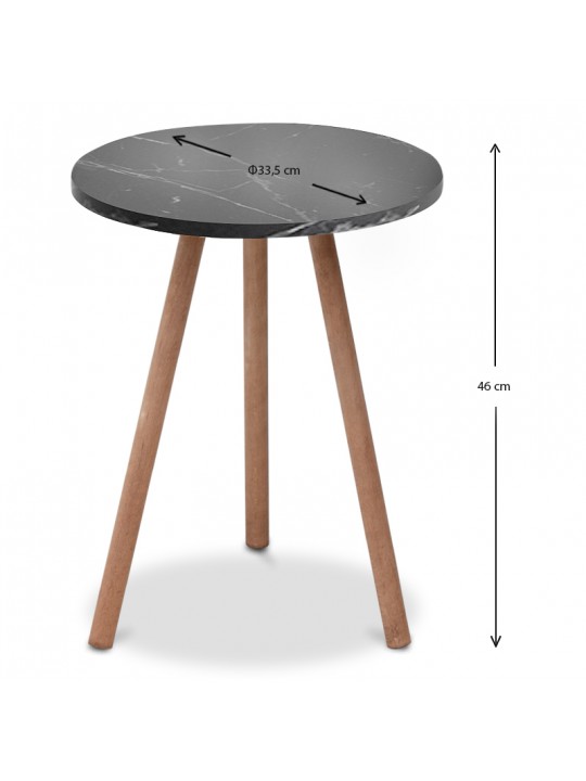 Βοηθητικό τραπεζάκι Roma Megapap από μελαμίνη χρώμα μαύρο εφέ μαρμάρου 33,5x33,5x46εκ. Βοηθητικό τραπεζάκι Roma Megapap από μελαμίνη χρώμα μαύρο εφέ μαρμάρου 33,5x33,5x46εκ.