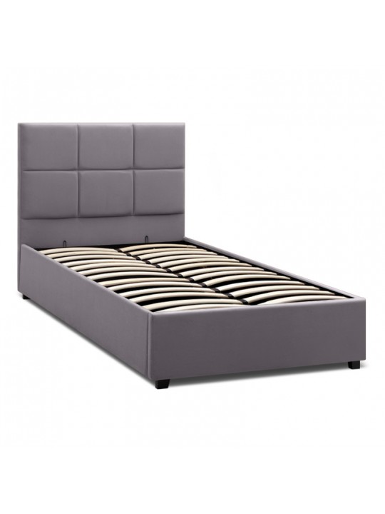 Κρεβάτι Kingston Megapap βελούδινο με αποθηκευτικό χώρο χρώμα γκρι 100x200εκ. Κρεβάτι Kingston Megapap βελούδινο με αποθηκευτικό χώρο χρώμα γκρι 100x200εκ.