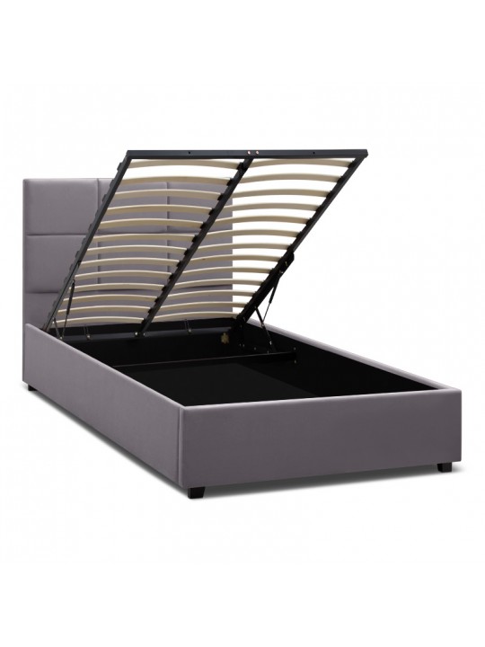Κρεβάτι Kingston Megapap βελούδινο με αποθηκευτικό χώρο χρώμα γκρι 120x200εκ. Κρεβάτι Kingston Megapap βελούδινο με αποθηκευτικό χώρο χρώμα γκρι 120x200εκ.