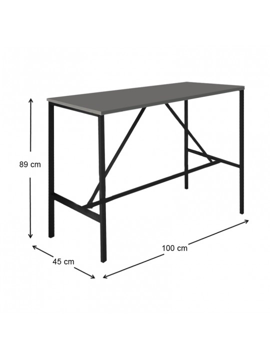 Τραπέζι μπαρ - stand Crego Megapap μεταλλικό - μελαμίνης χρώμα ανθρακί - μαύρο 100x45x89εκ. Τραπέζι μπαρ - stand Crego Megapap μεταλλικό - μελαμίνης χρώμα ανθρακί - μαύρο 100x45x89εκ.