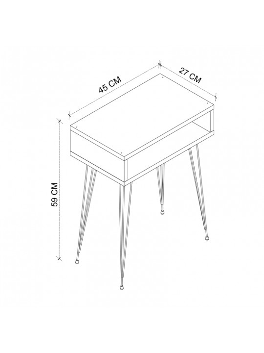 Κομοδίνο μελαμίνης Scott Megapap χρώμα ανθρακί 40x30x60εκ. Κομοδίνο μελαμίνης Scott Megapap χρώμα ανθρακί 40x30x60εκ.
