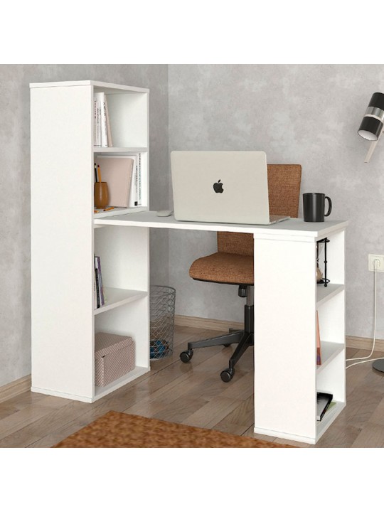 Γραφείο εργασίας πολυμορφικό Last Megapap από μελαμίνη χρώμα λευκό 119x44,7x123εκ. Γραφείο εργασίας πολυμορφικό Last Megapap από μελαμίνη χρώμα λευκό 119x44,7x123εκ.