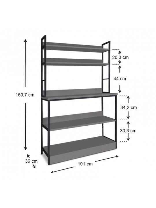 Έπιπλο κουζίνας Foyer Megapap μεταλλικό - μελαμίνης χρώμα μαύρο - ανθρακί 101x36x160,7εκ. Έπιπλο κουζίνας Foyer Megapap μεταλλικό - μελαμίνης χρώμα μαύρο - ανθρακί 101x36x160,7εκ.