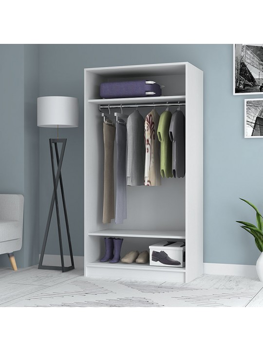 Ντουλάπα ρούχων Misra Megapap δίφυλλη συρόμενη από μελαμίνη χρώμα λευκό 94x52x182εκ. Ντουλάπα ρούχων Misra Megapap δίφυλλη συρόμενη από μελαμίνη χρώμα λευκό 94x52x182εκ.